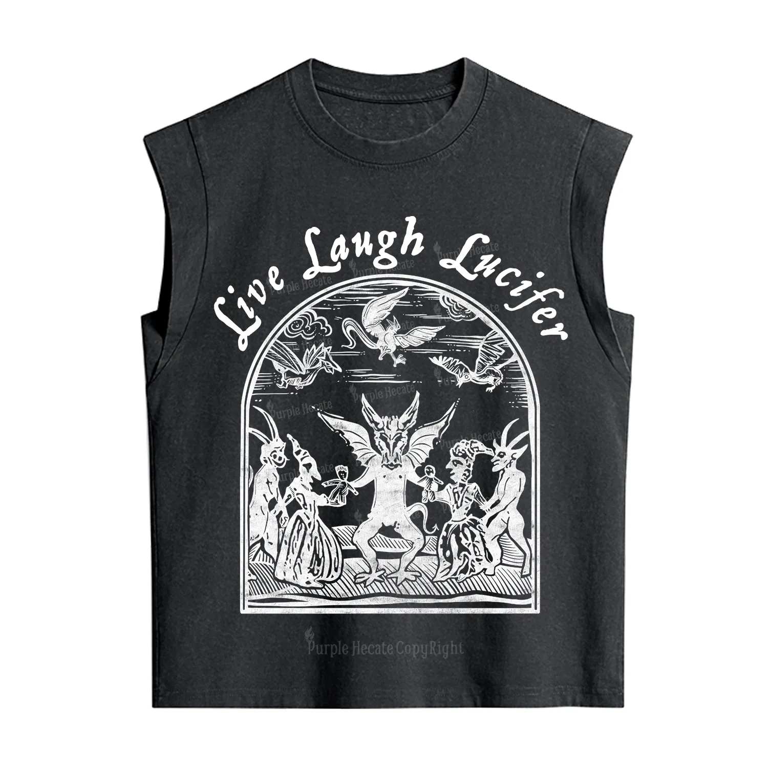 Purplehecate Live Laugh Lucifer Vintage Washed Tank