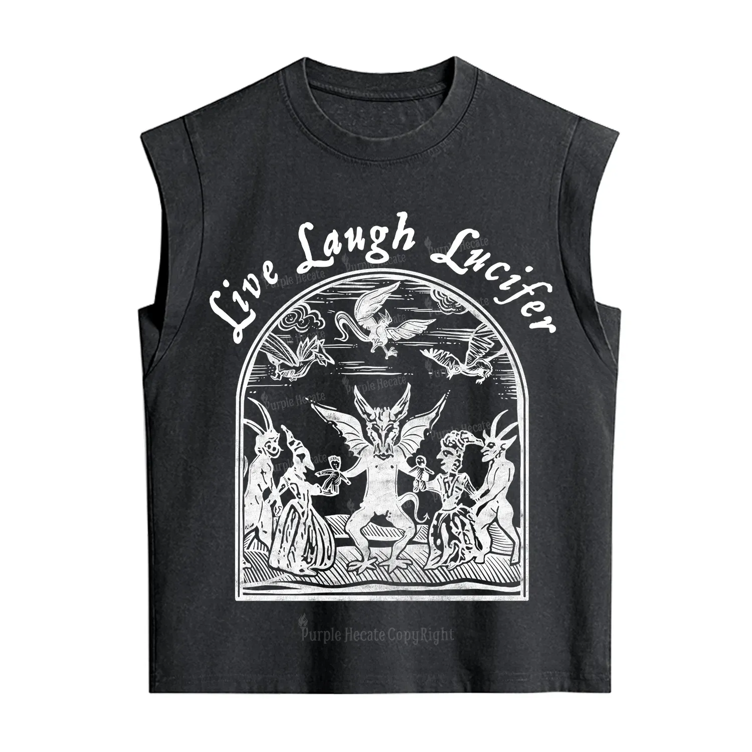 Purplehecate Live Laugh Lucifer Vintage Washed Tank