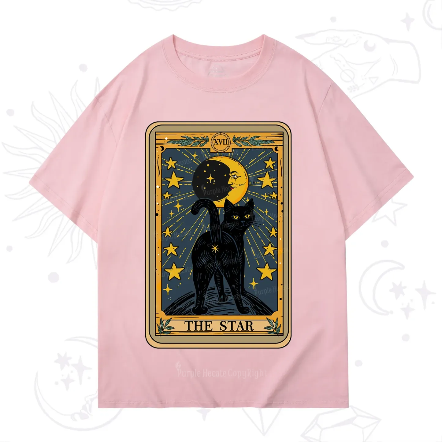 Purplehecate The Star Tarot Cat T-Shirt