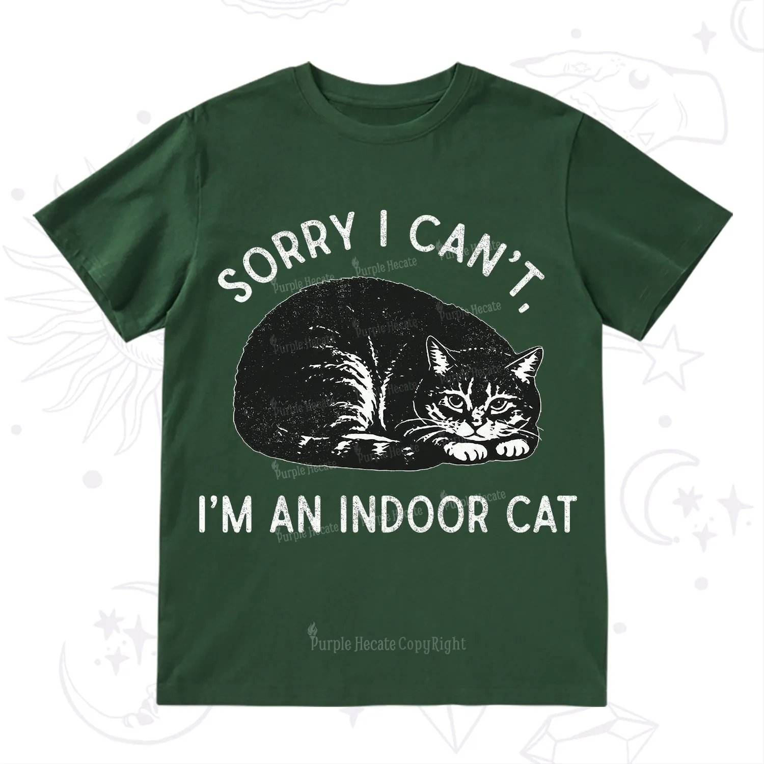 Purplehecate Sorry I Can't I'm an Indoor Cat T-Shirt