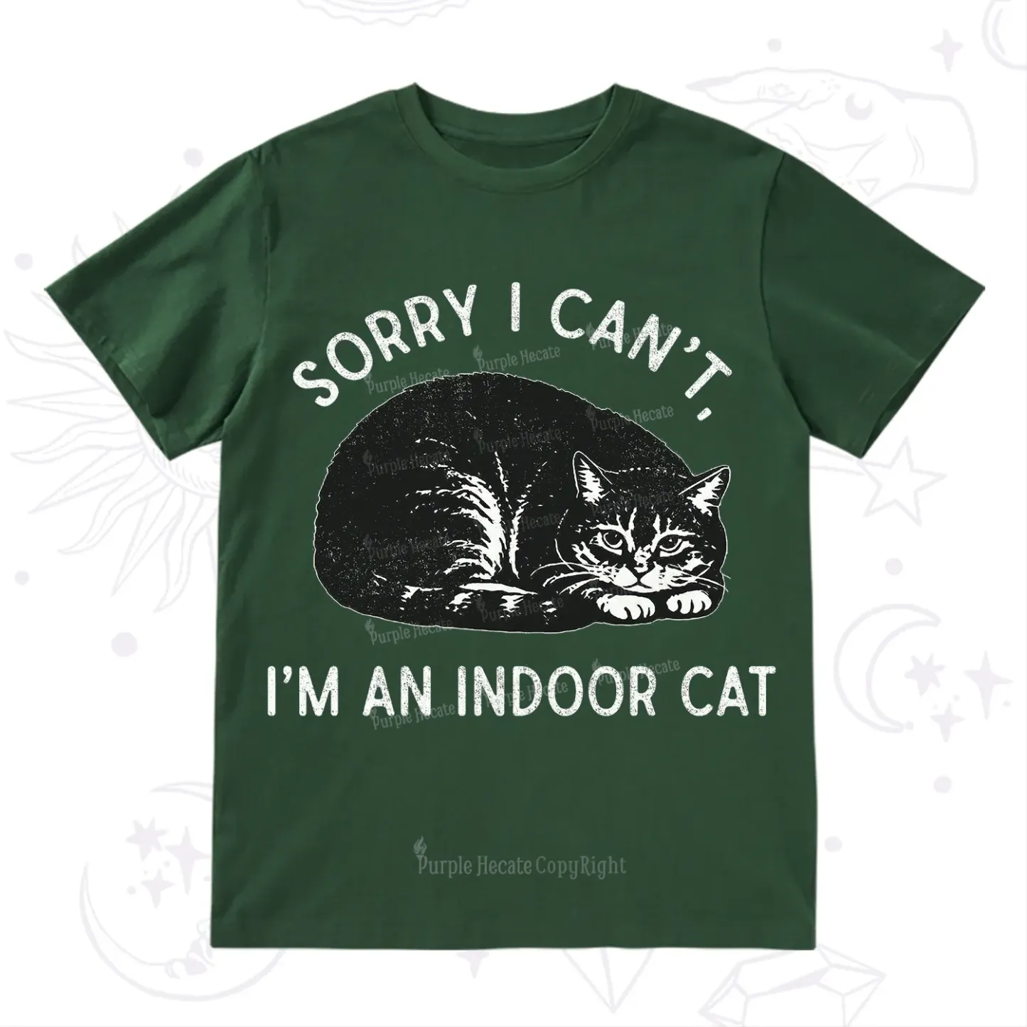 Purplehecate Sorry I Can't I'm an Indoor Cat T-Shirt