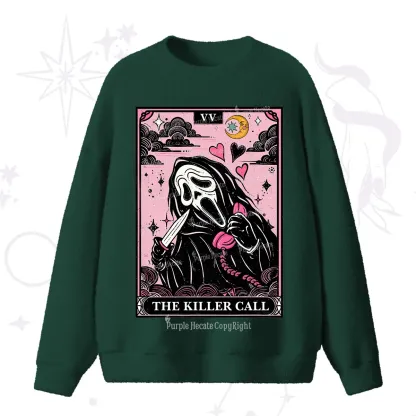 Purplehecate The Killer Call Tarot Card Fuzzy Ugly Sweater