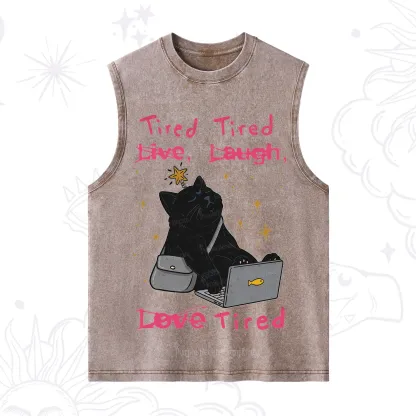 Purplehecate Tired Cat Washed Tank