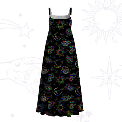 Purplehecate Eye of the Serpent Stars Wide Straps Maxi Dress