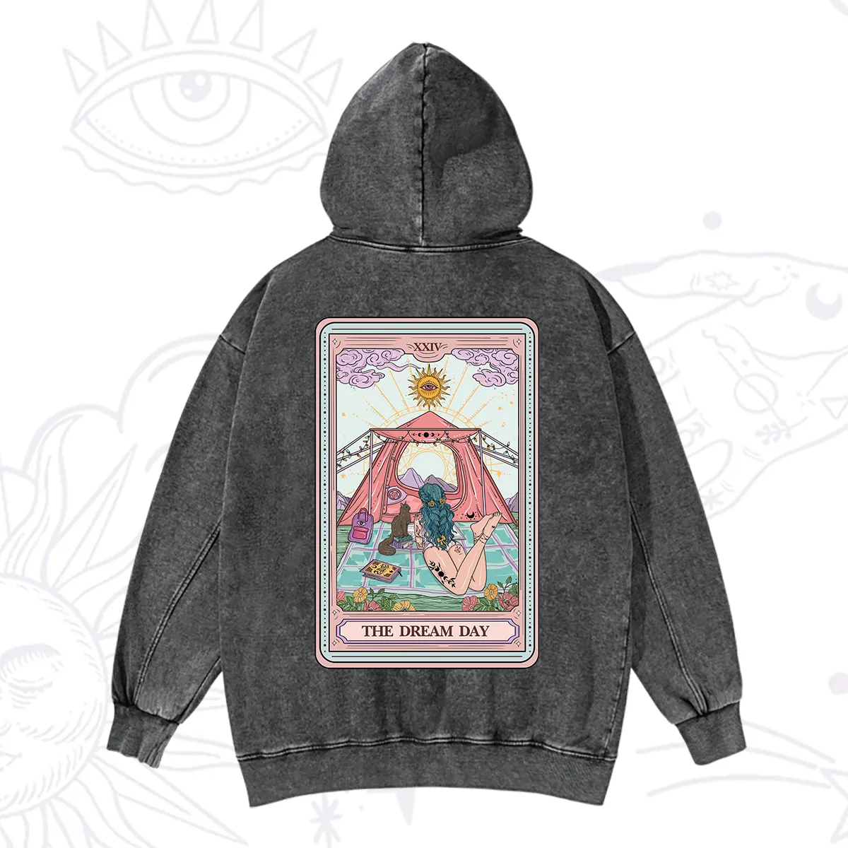 Purplehecate The Camp Lover Tarot Washed Hoodie