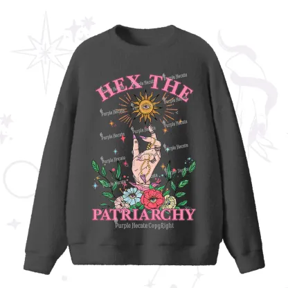 Purplehecate Hex The Patriarchy Witchy Fuzzy Ugly Sweater