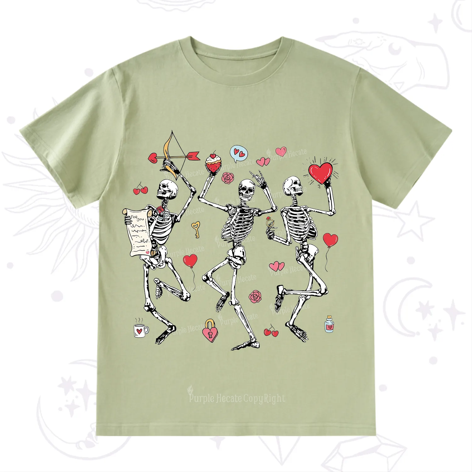 Purplehecate Skeleton Dancing Valentine T-Shirt