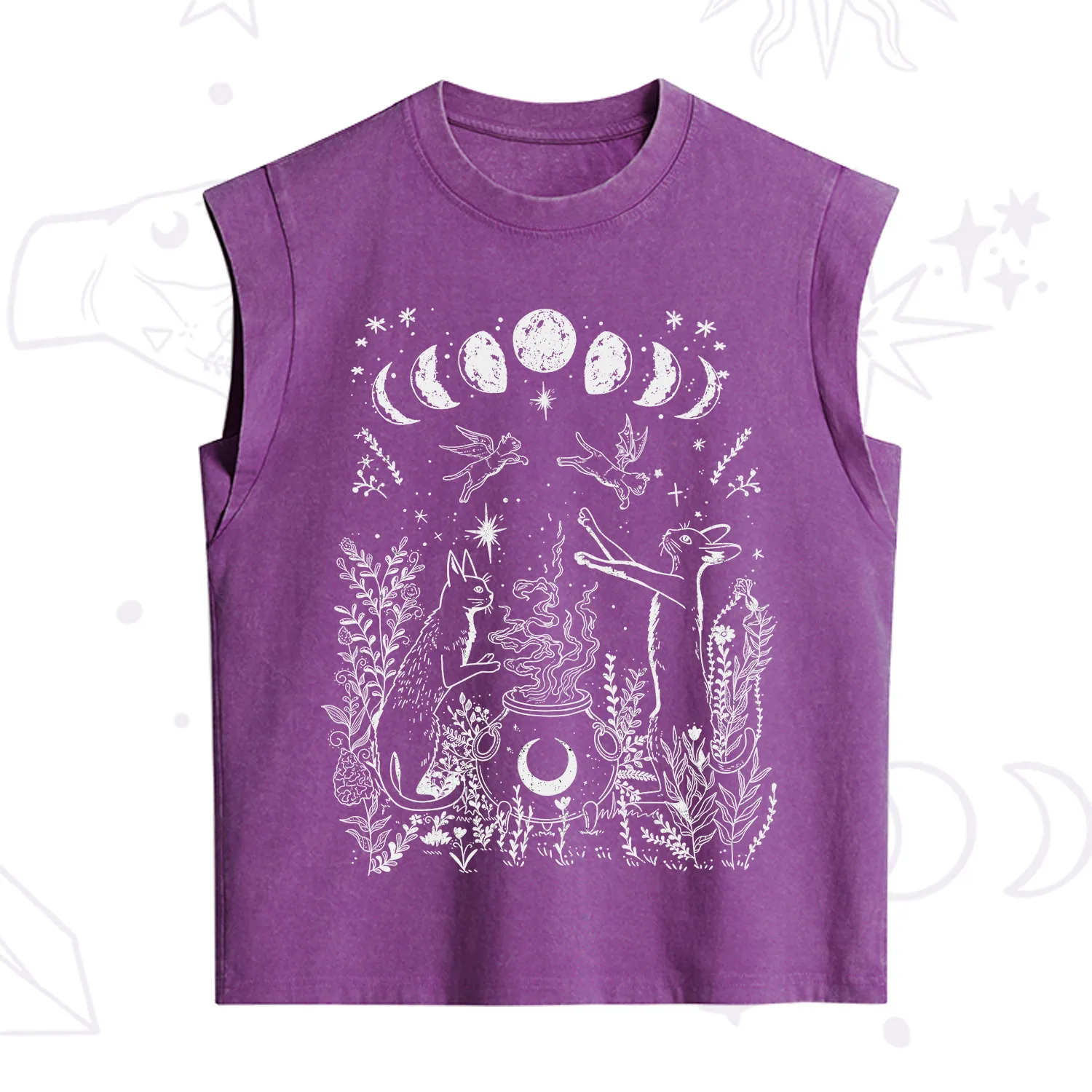 Purplehecate Celestial Cat Vintage Washed Tank