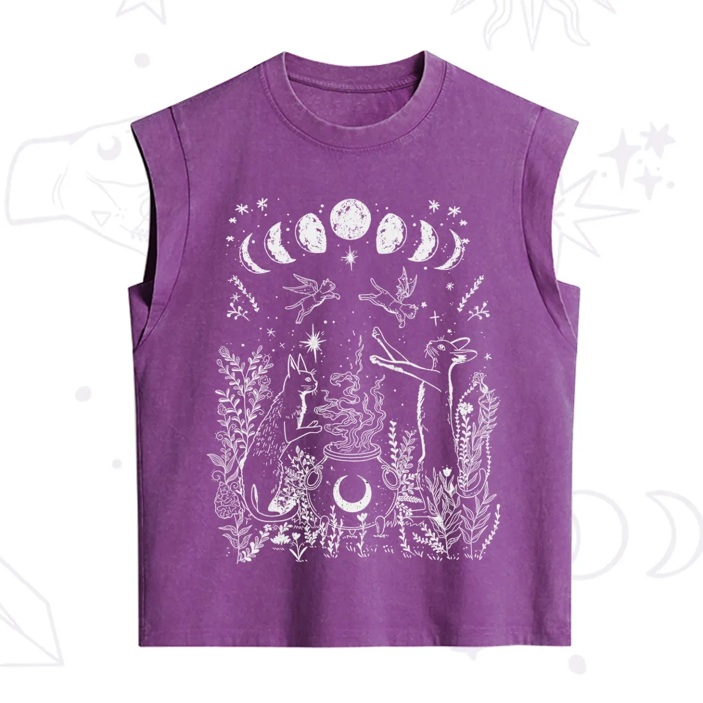 Purplehecate Celestial Cat Vintage Washed Tank