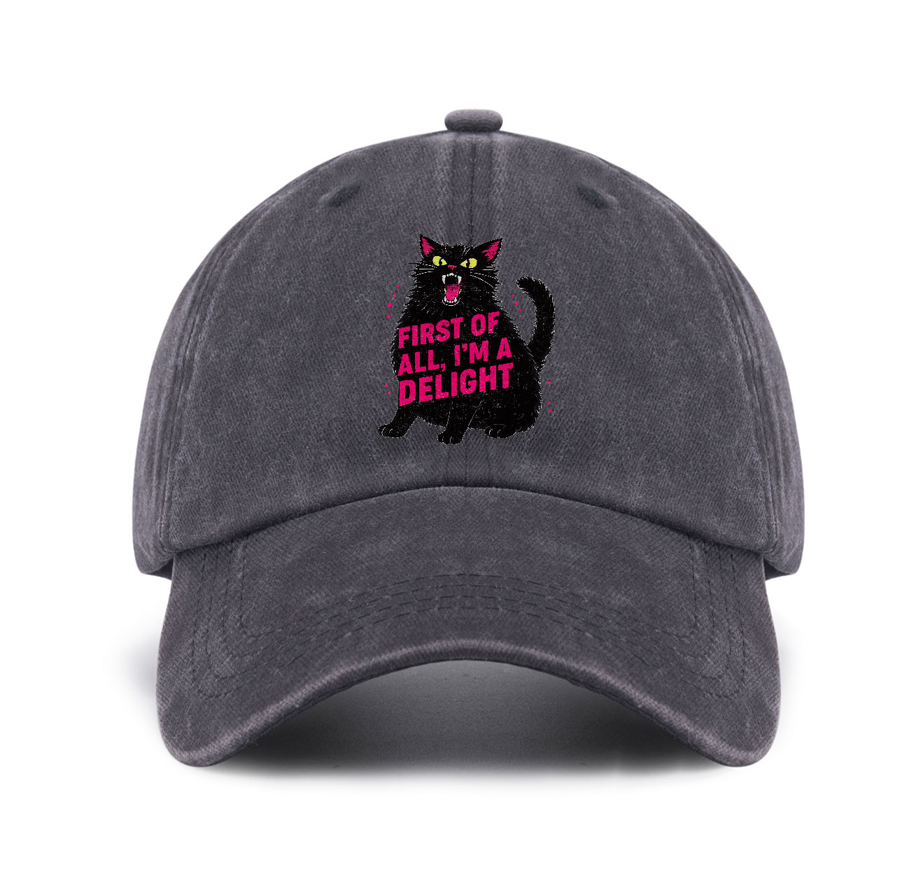 Purplehecate First Of All I'm A Delight Cat Baseball Cap