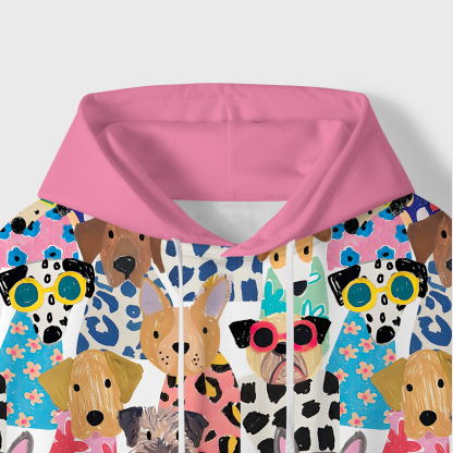 Purplehecate Puppy Parade All-Over Print Hoodie