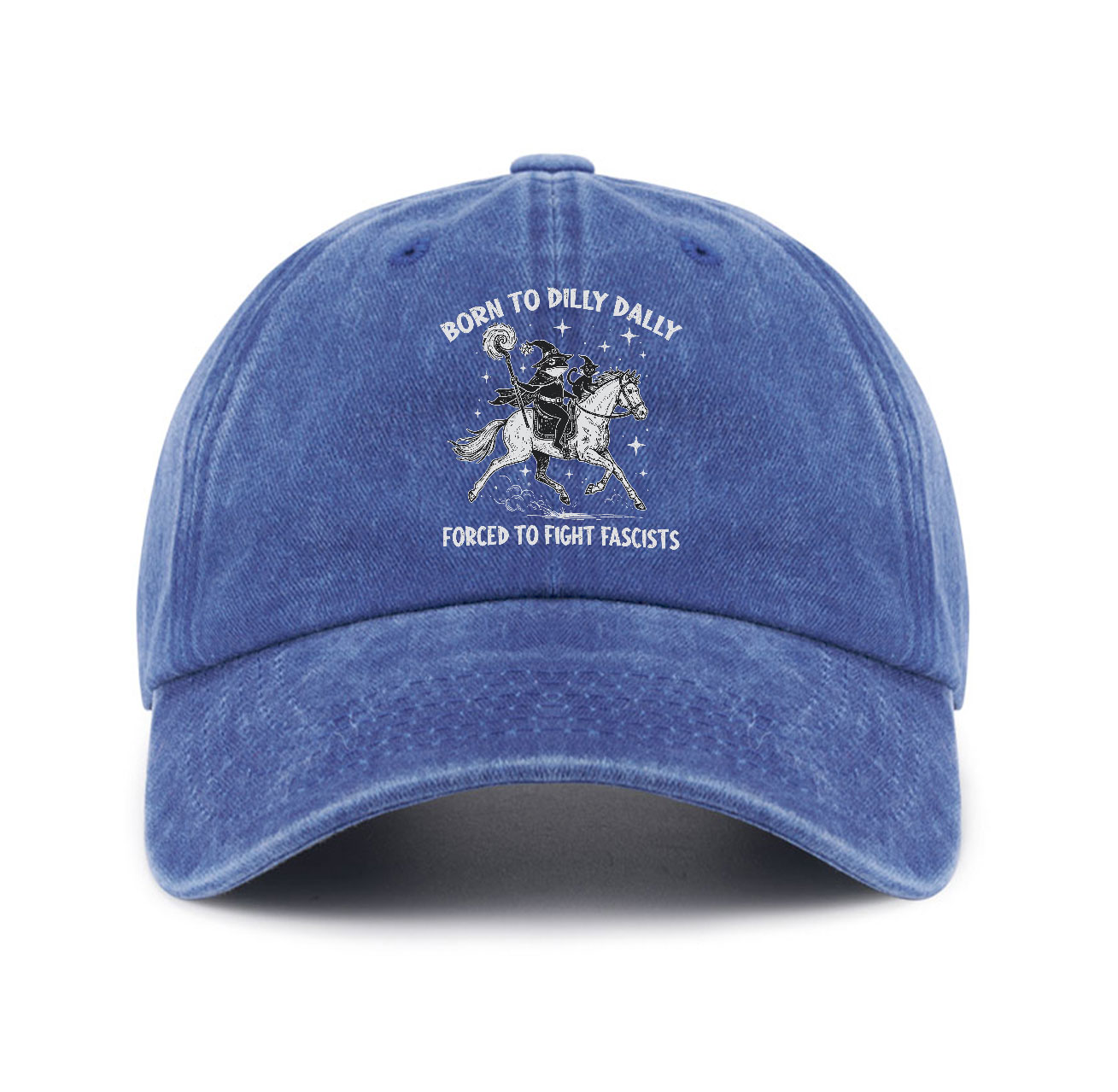 Purplehecate Born To Dilly Dally Forced to Fight Fascists Baseball Cap