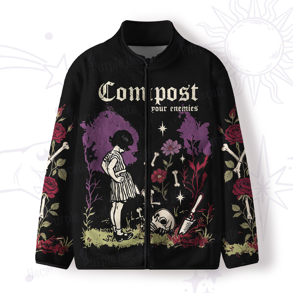 Purplehecate Compost Your Enemies Full Zip Fleece Jacket