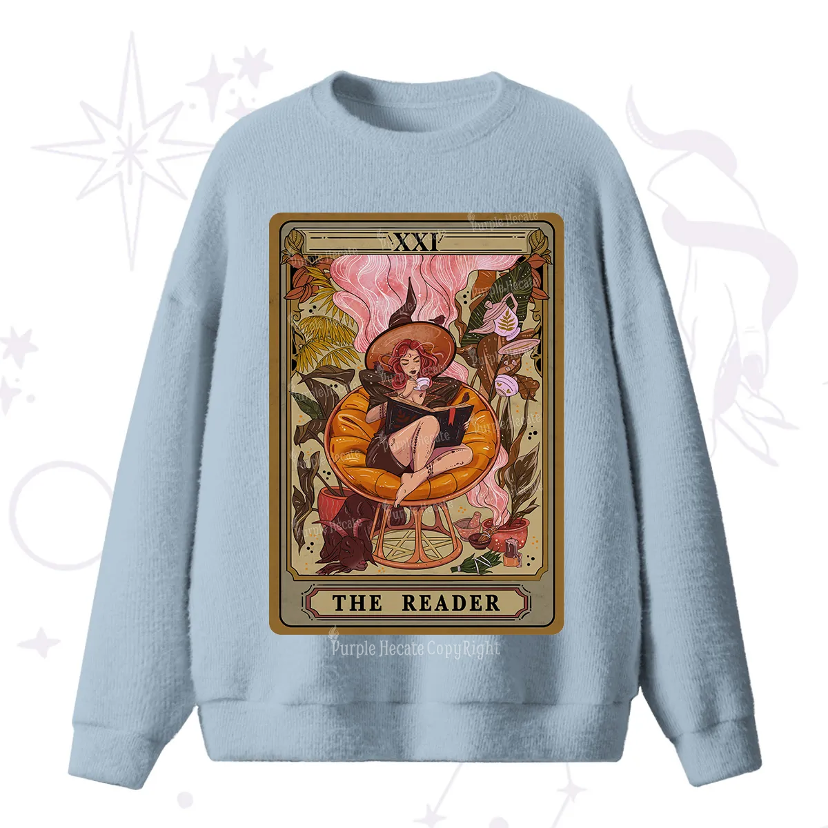 Purplehecate The Reader Tarot Card Fuzzy Ugly Sweater