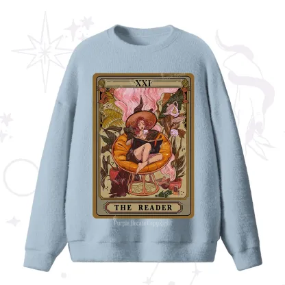Purplehecate The Reader Tarot Card Fuzzy Ugly Sweater