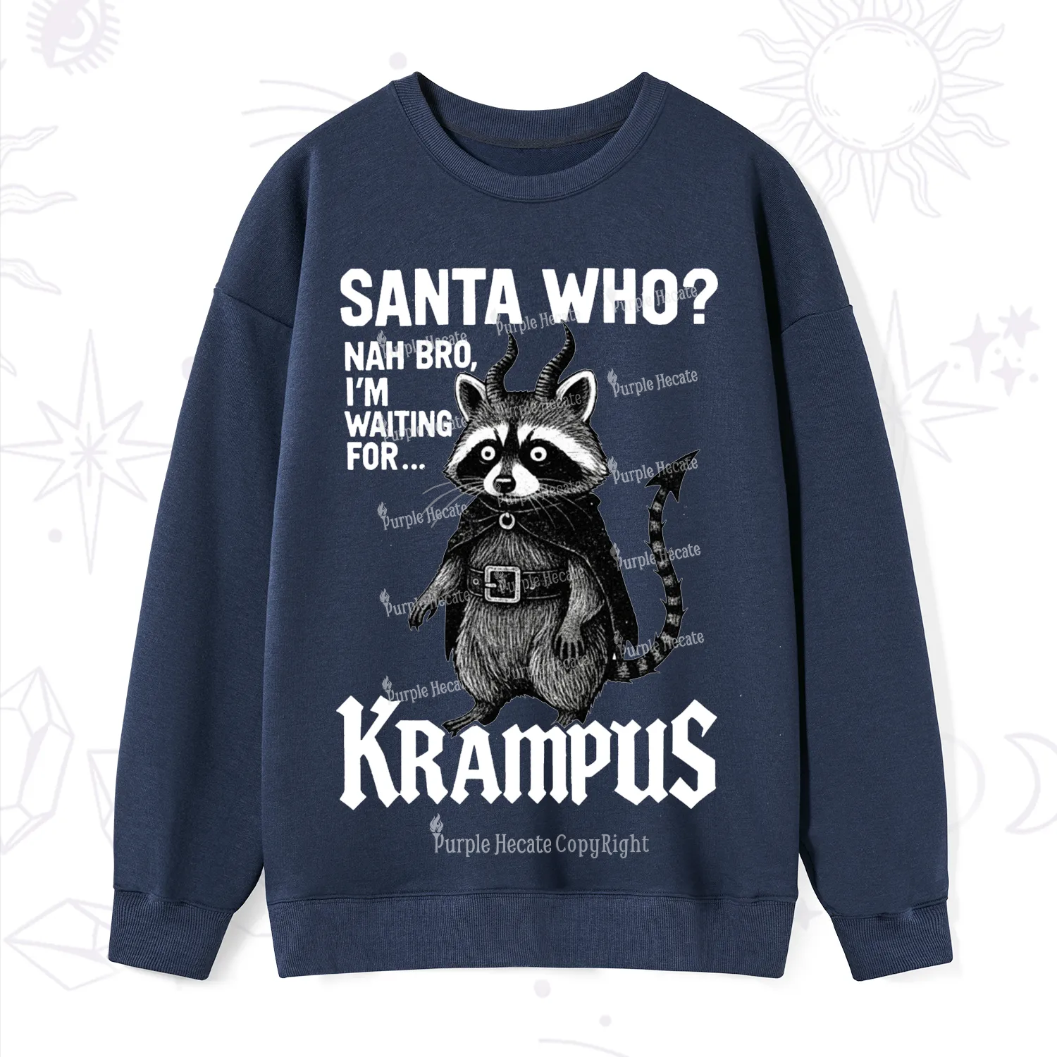 Purplehecate Santa Who? Nah Bro I'm Waiting for Krampus Christmas Sweatshirt