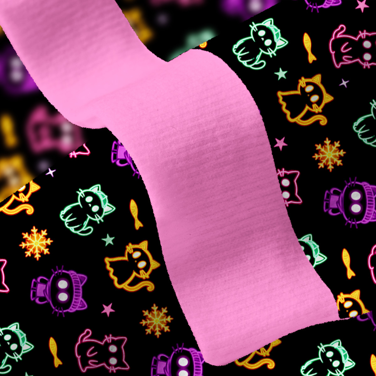 Purplehecate Neon Cat Party Fuzzy Ugly Christmas Sweatshirt