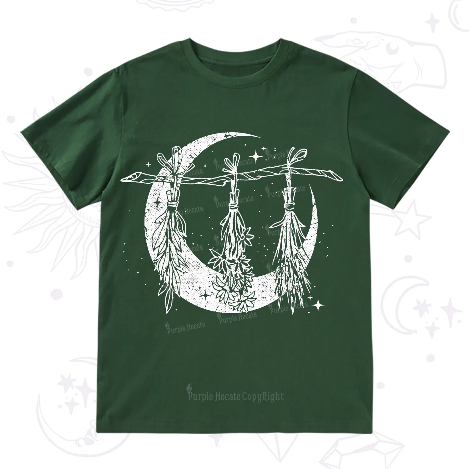 Purplehecate Witchy Moon Herbs T-Shirt
