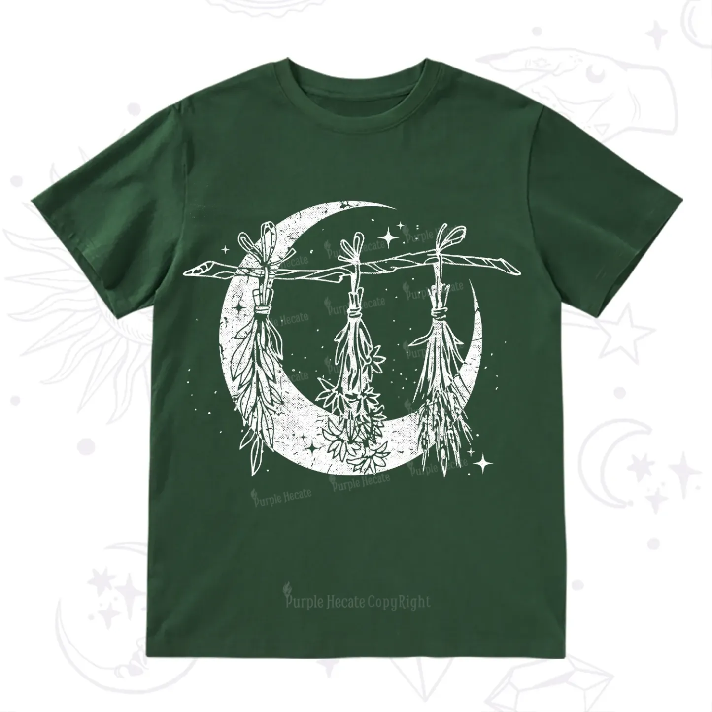 Purplehecate Witchy Moon Herbs T-Shirt