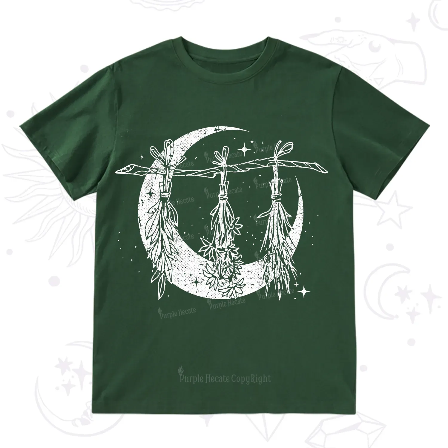 Purplehecate Witchy Moon Herbs T-Shirt