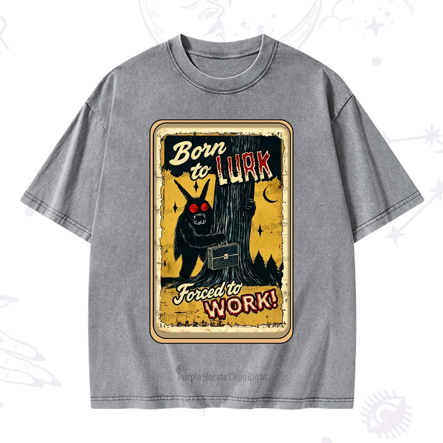 Purplehecate Cryptid Mothman Horror Washed T-Shirt