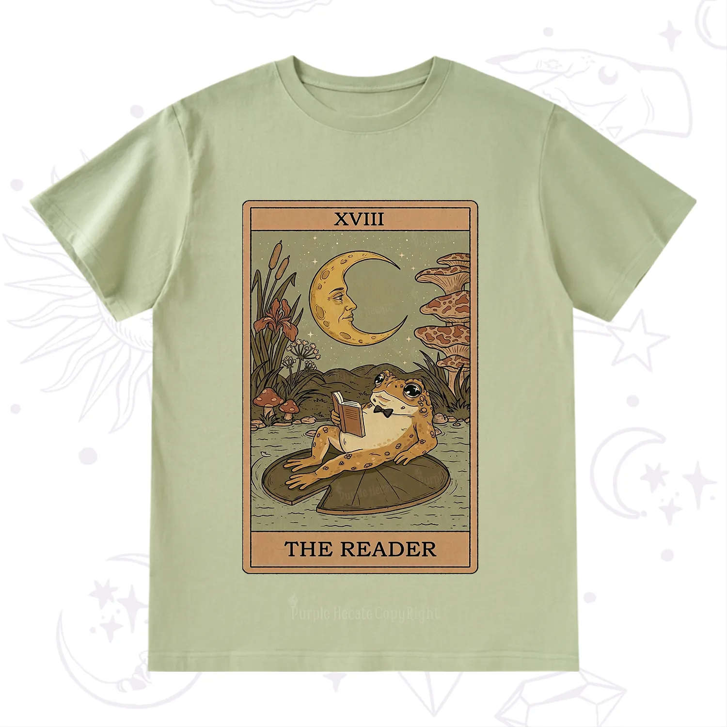 Purplehecate The Reader Frog Tarot T-Shirt