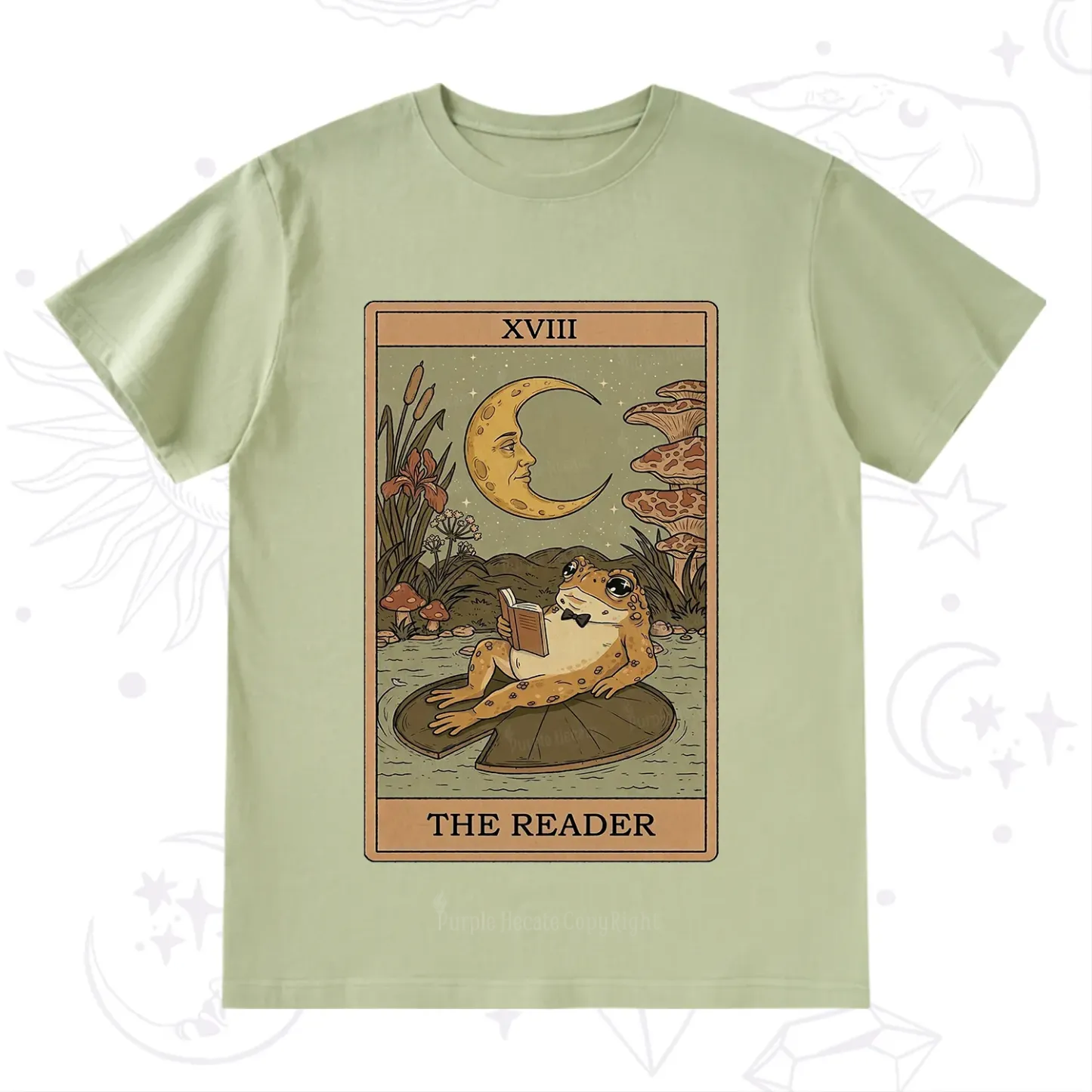 Purplehecate The Reader Frog Tarot T-Shirt