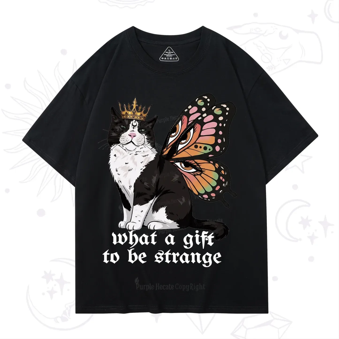 Purplehecate What a Gift to Be Strange Cat T-Shirt