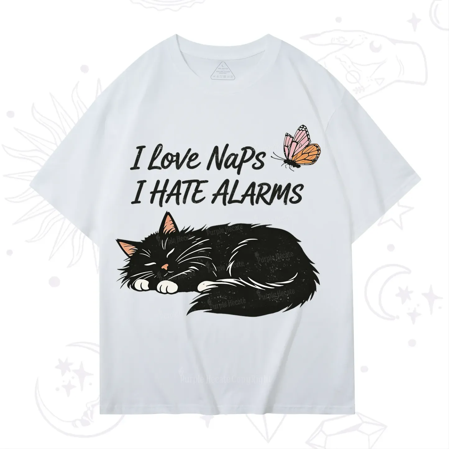 Purplehecate I Love Naps I Hate Alarms T-Shirt