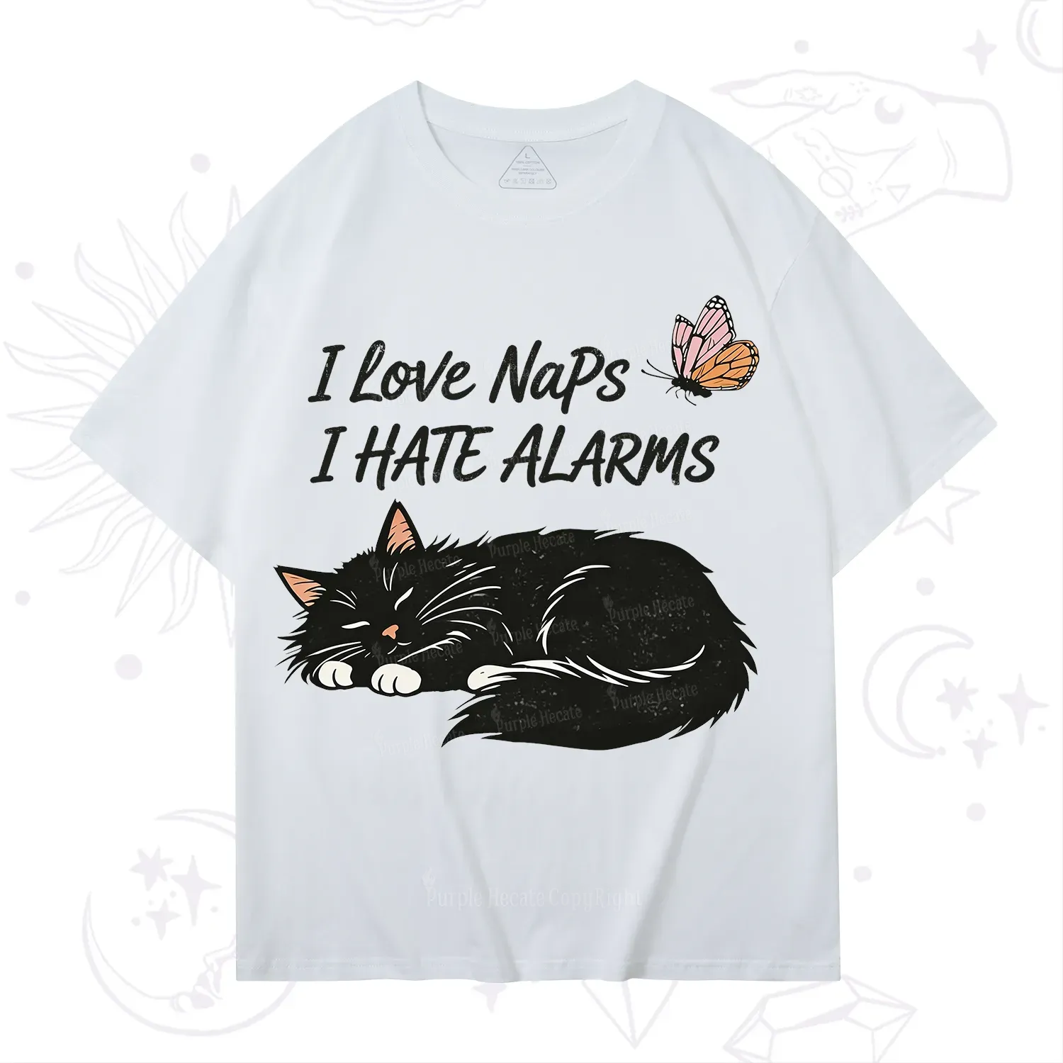 Purplehecate I Love Naps I Hate Alarms T-Shirt