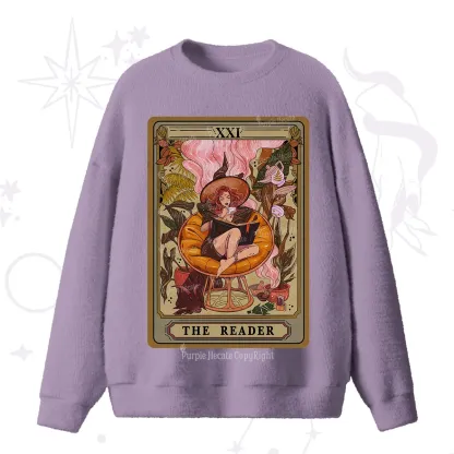 Purplehecate The Reader Tarot Card Fuzzy Ugly Sweater