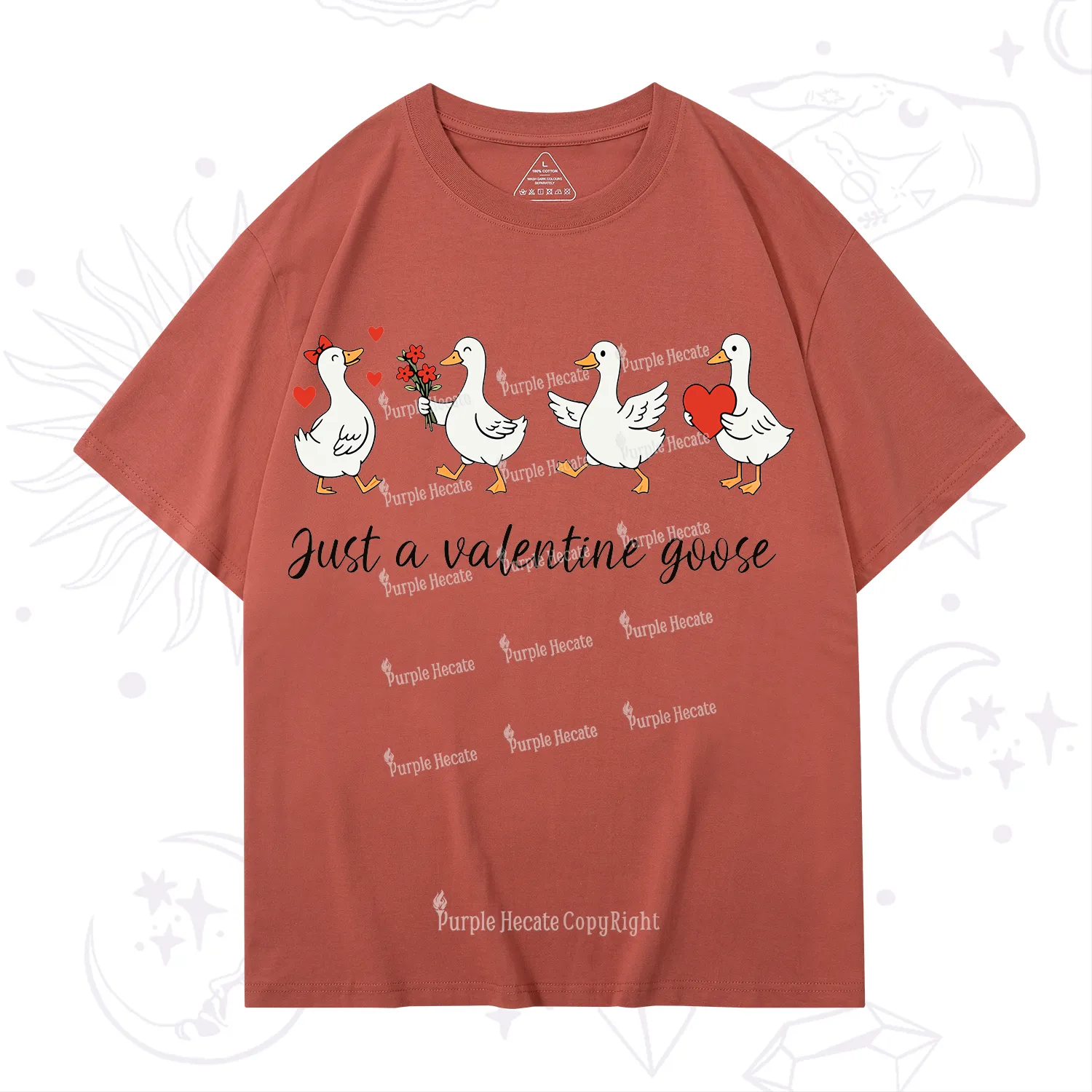 Purplehecate Just A Valentine Goose Valentine T-Shirt