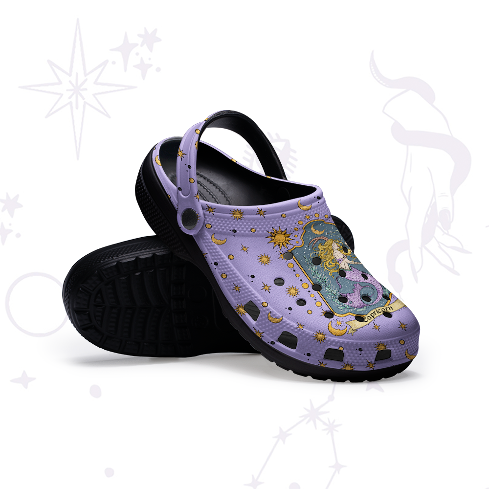 Purplehecate Capricorn Zodiac Rubber Clogs