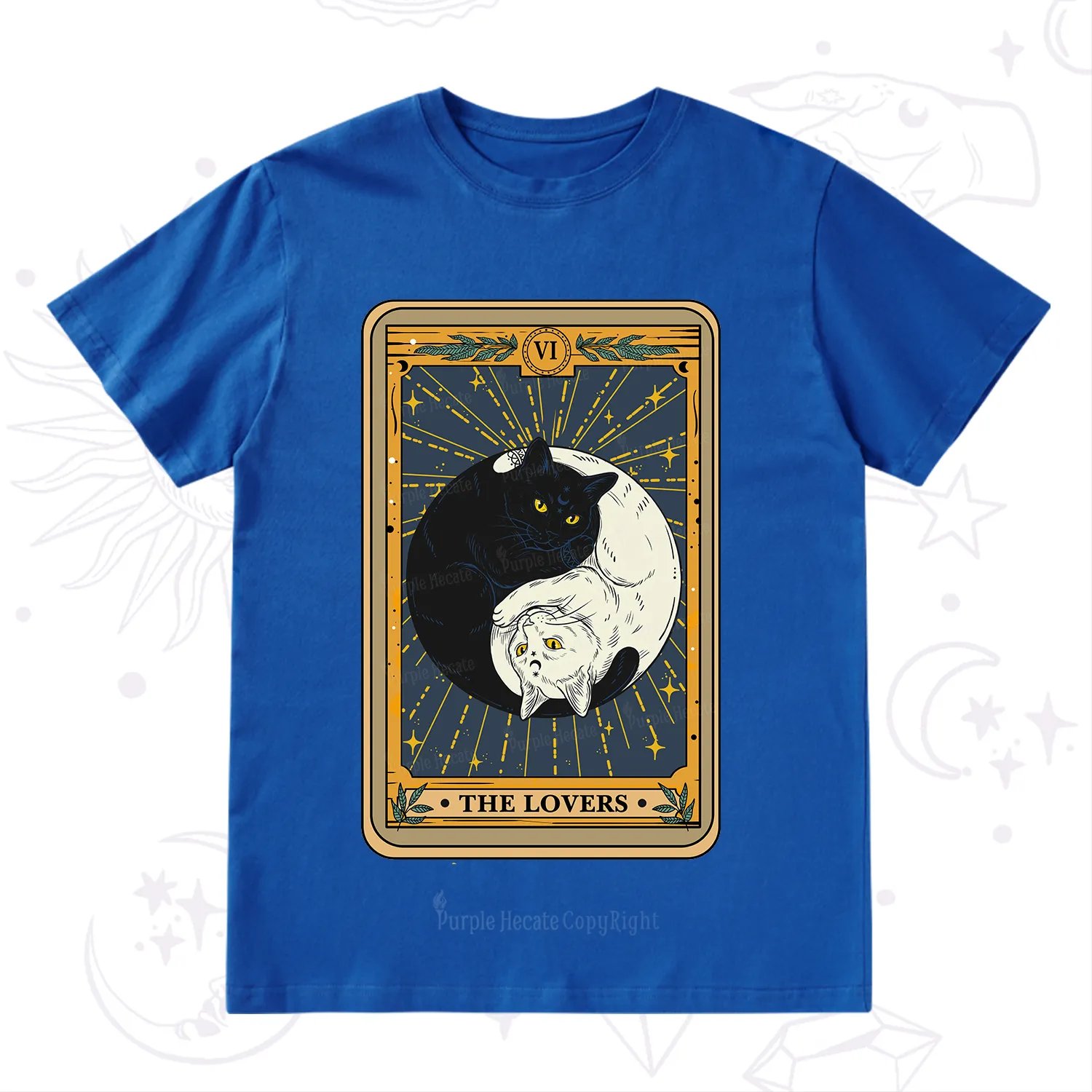 Purplehecate The Lovers Cat Tarot T-Shirt