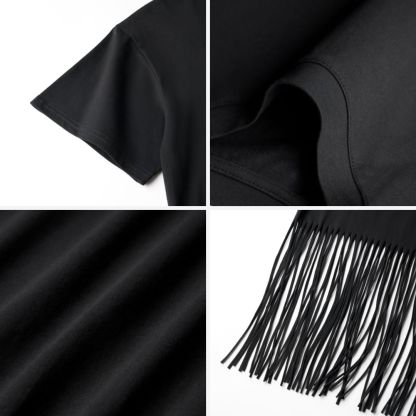 Purplehecate  Smudge for This Shit Fringe Hem T-Shirt