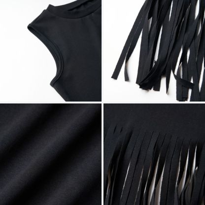 Purplehecate Celestial Moon Fringe Tank Top