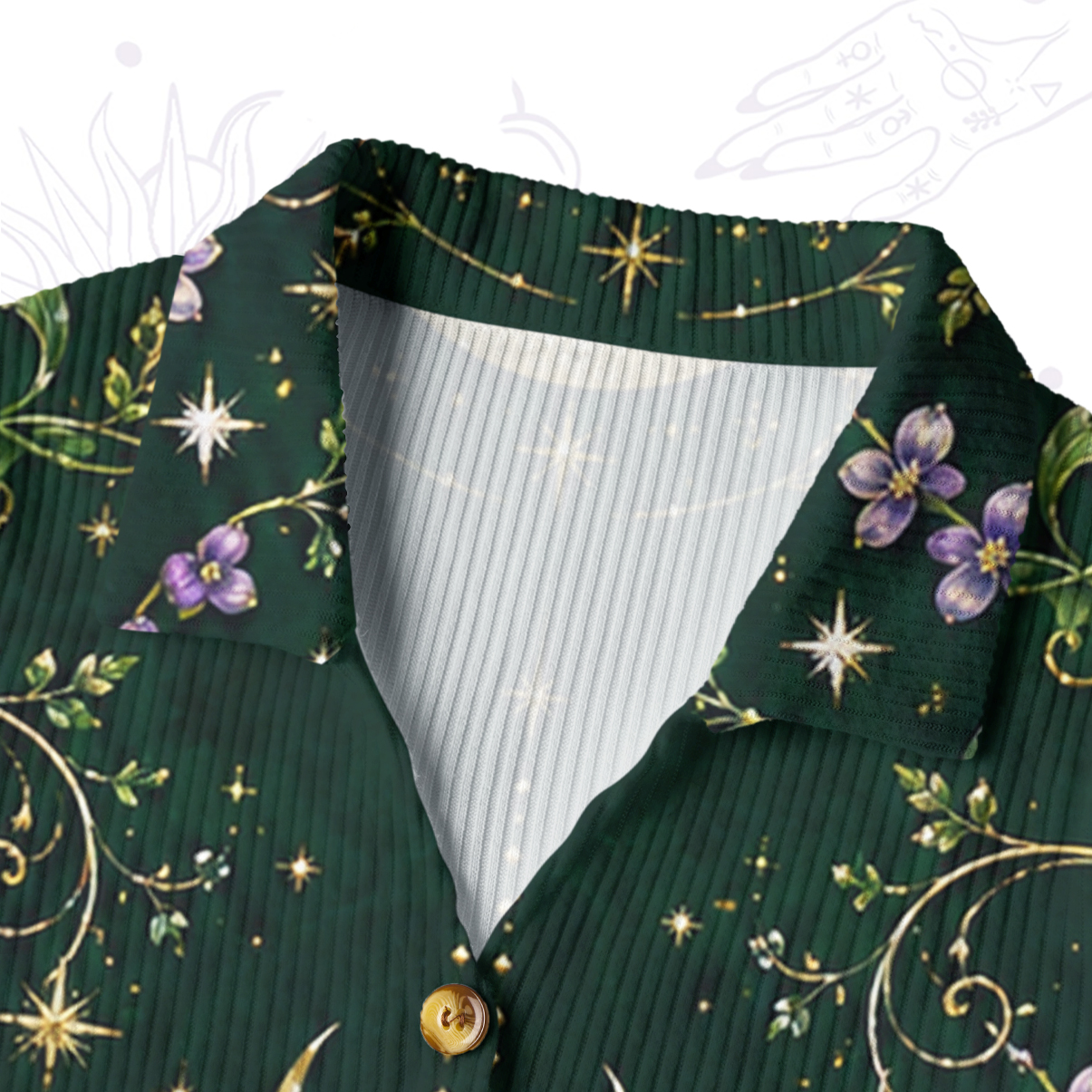 Purplehecate Moonlit Forest Moth Magic Ribbed Knit Dress