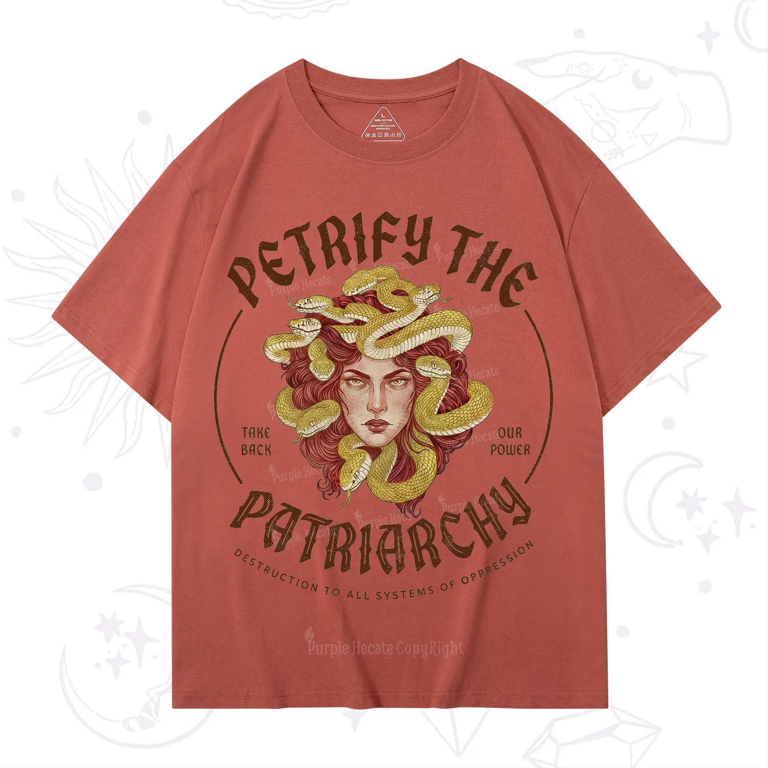 Purplehecate Petrify Patriarchy Medusa T-Shirt