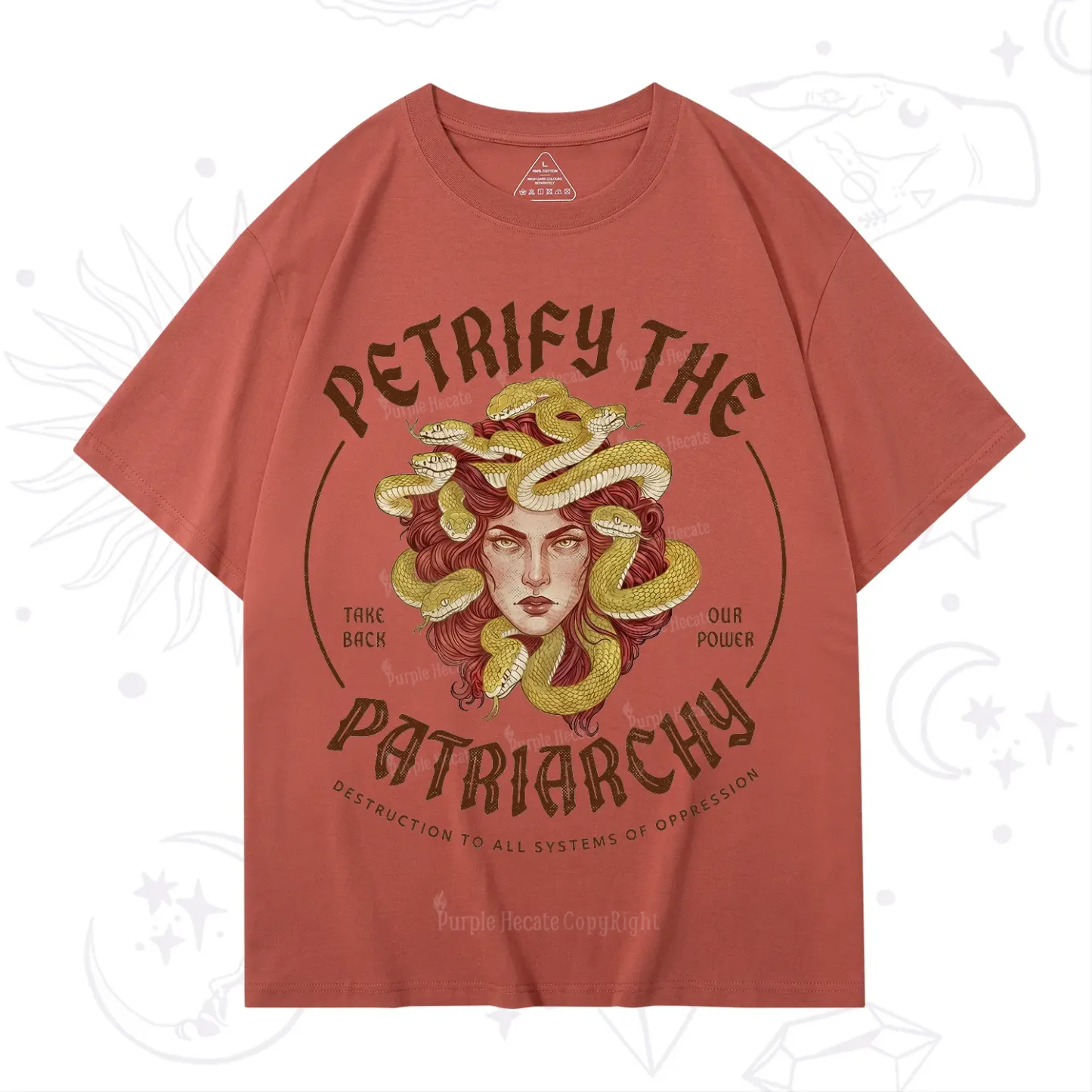 Purplehecate Petrify Patriarchy Medusa T-Shirt