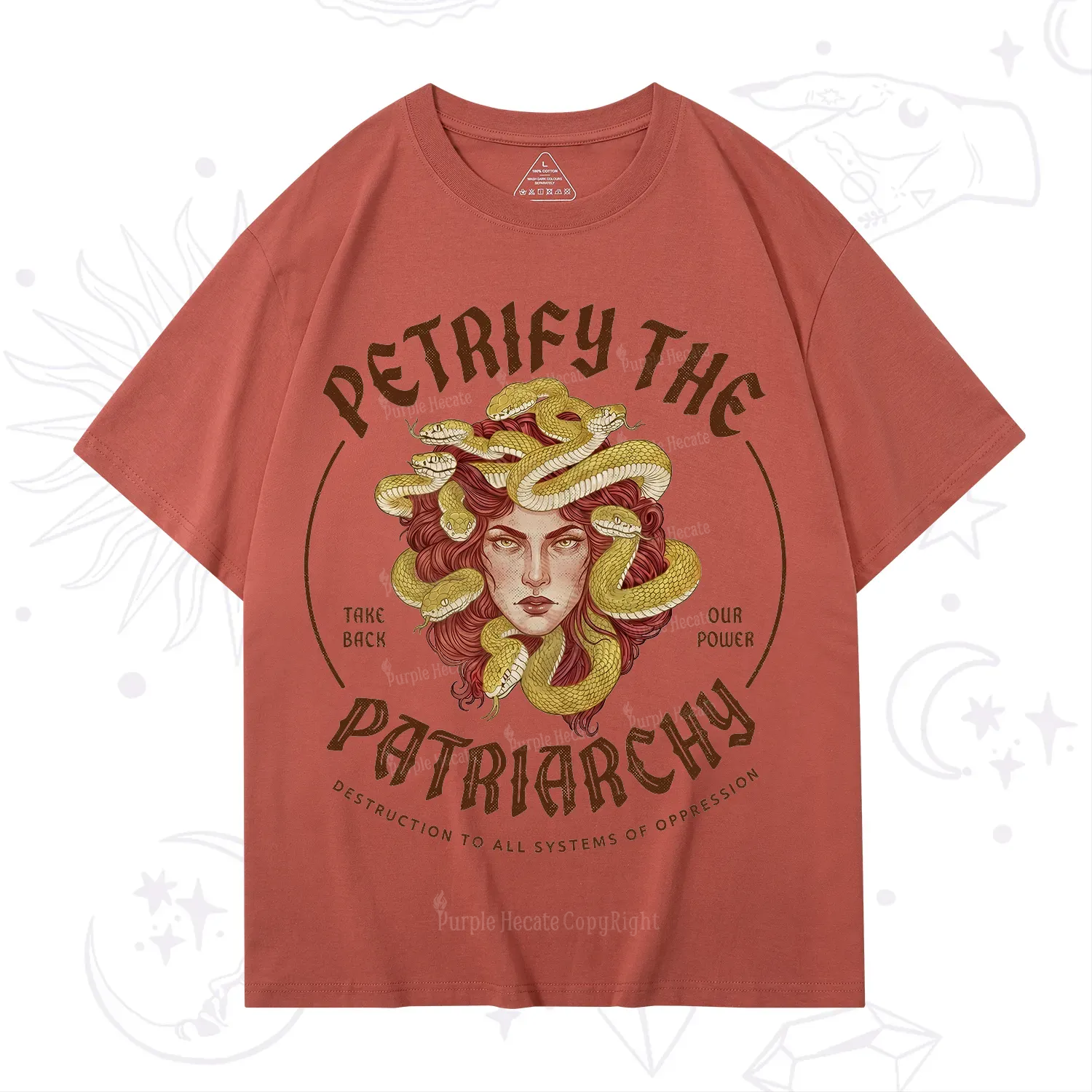 Purplehecate Petrify Patriarchy Medusa T-Shirt