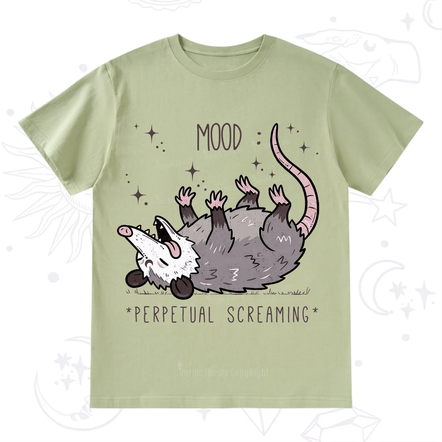Purplehecate Mood Perpetual Screaming Opossum T-Shirt