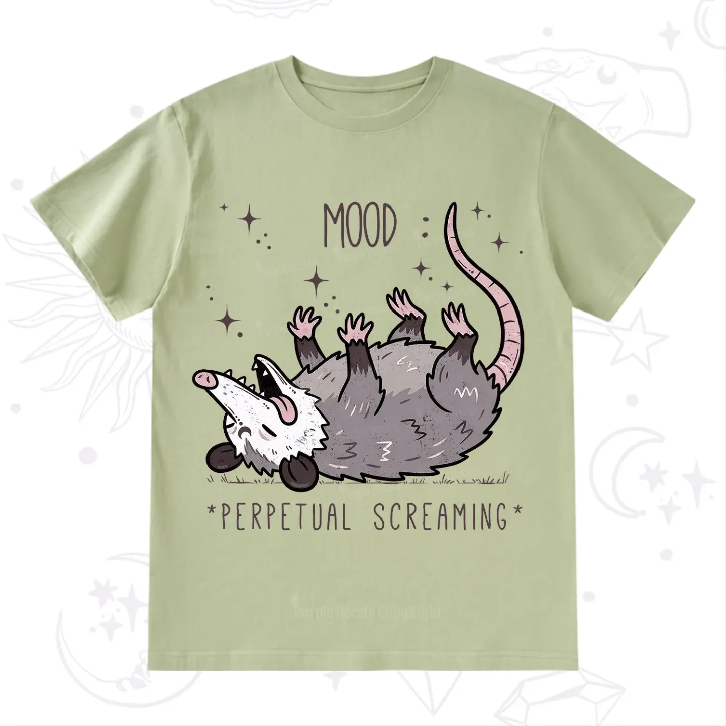 Purplehecate Mood Perpetual Screaming Opossum T-Shirt