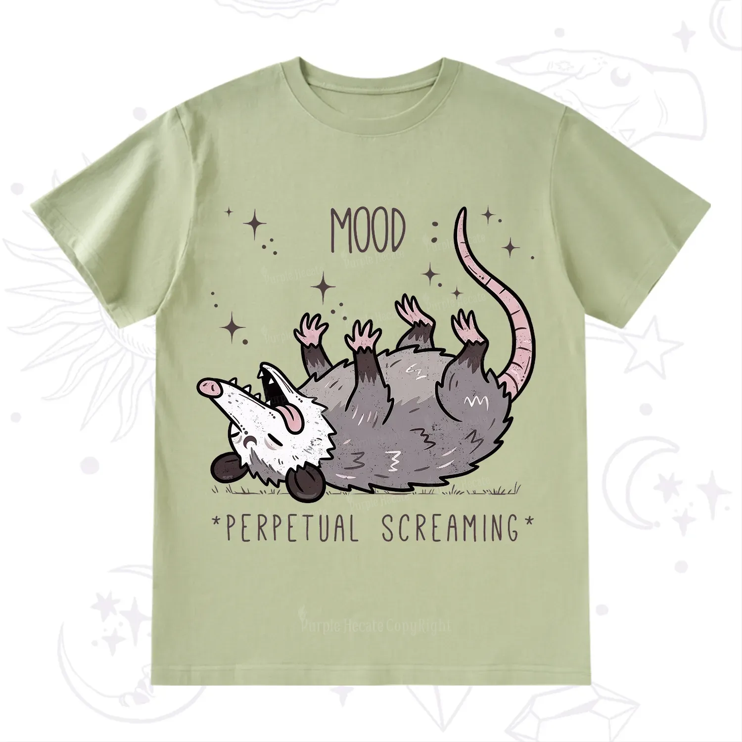 Purplehecate Mood Perpetual Screaming Opossum T-Shirt
