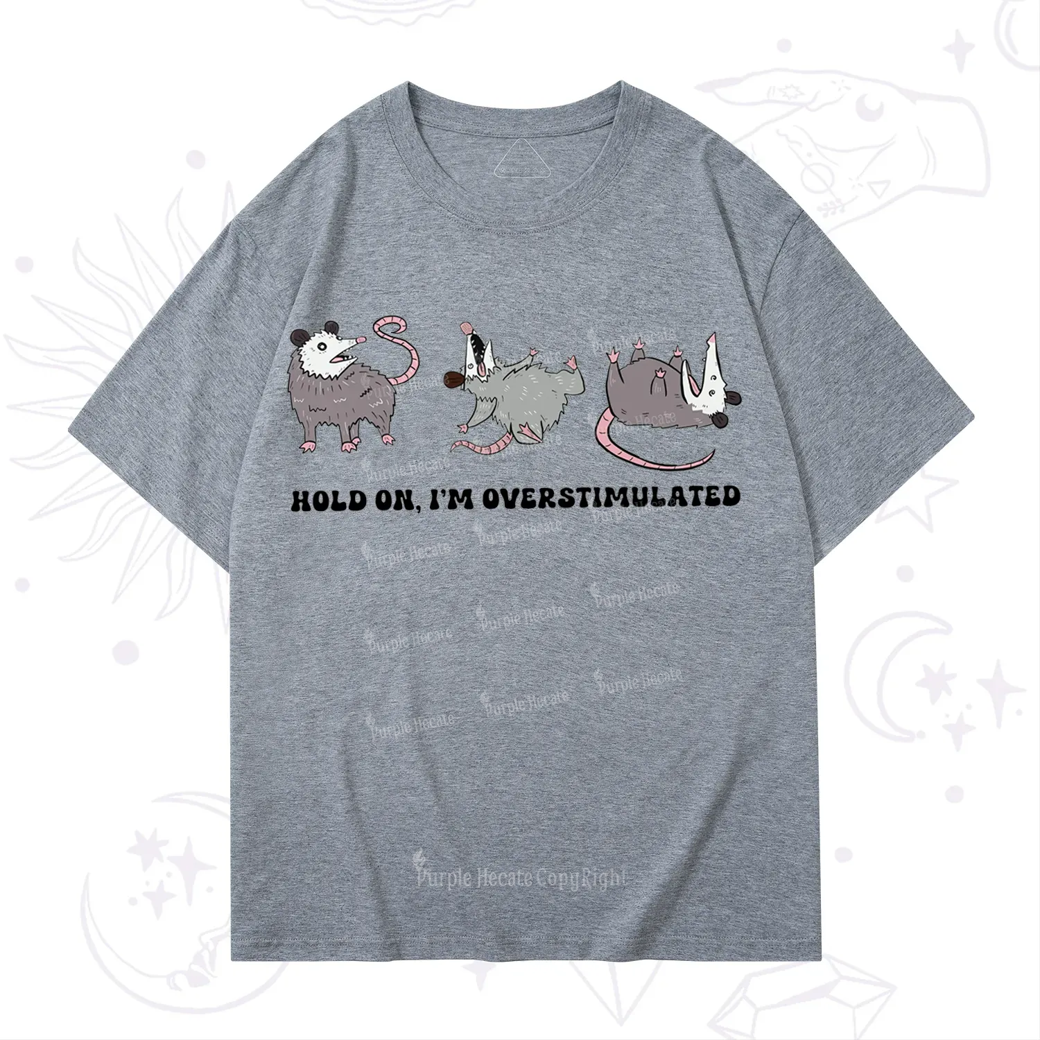 Purplehecate Hold On I'm Overstimulated T-Shirt