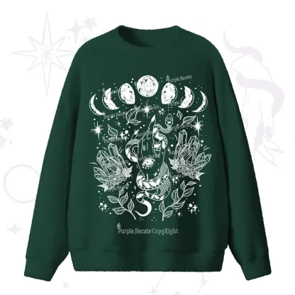 Purplehecate Reach For The Moon Fuzzy Ugly Sweater