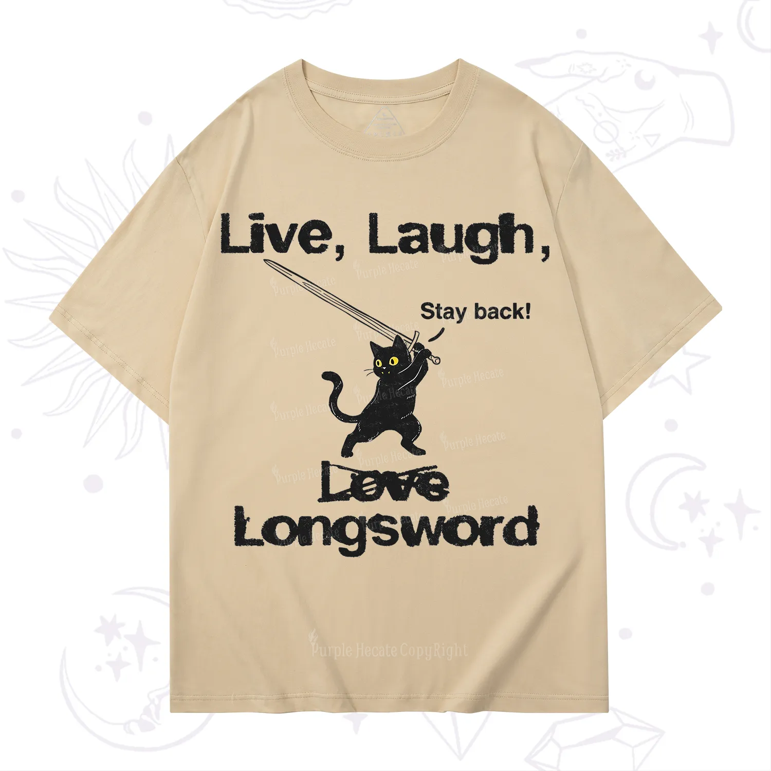 Purplehecate Live Laugh Love Longsword T-Shirt
