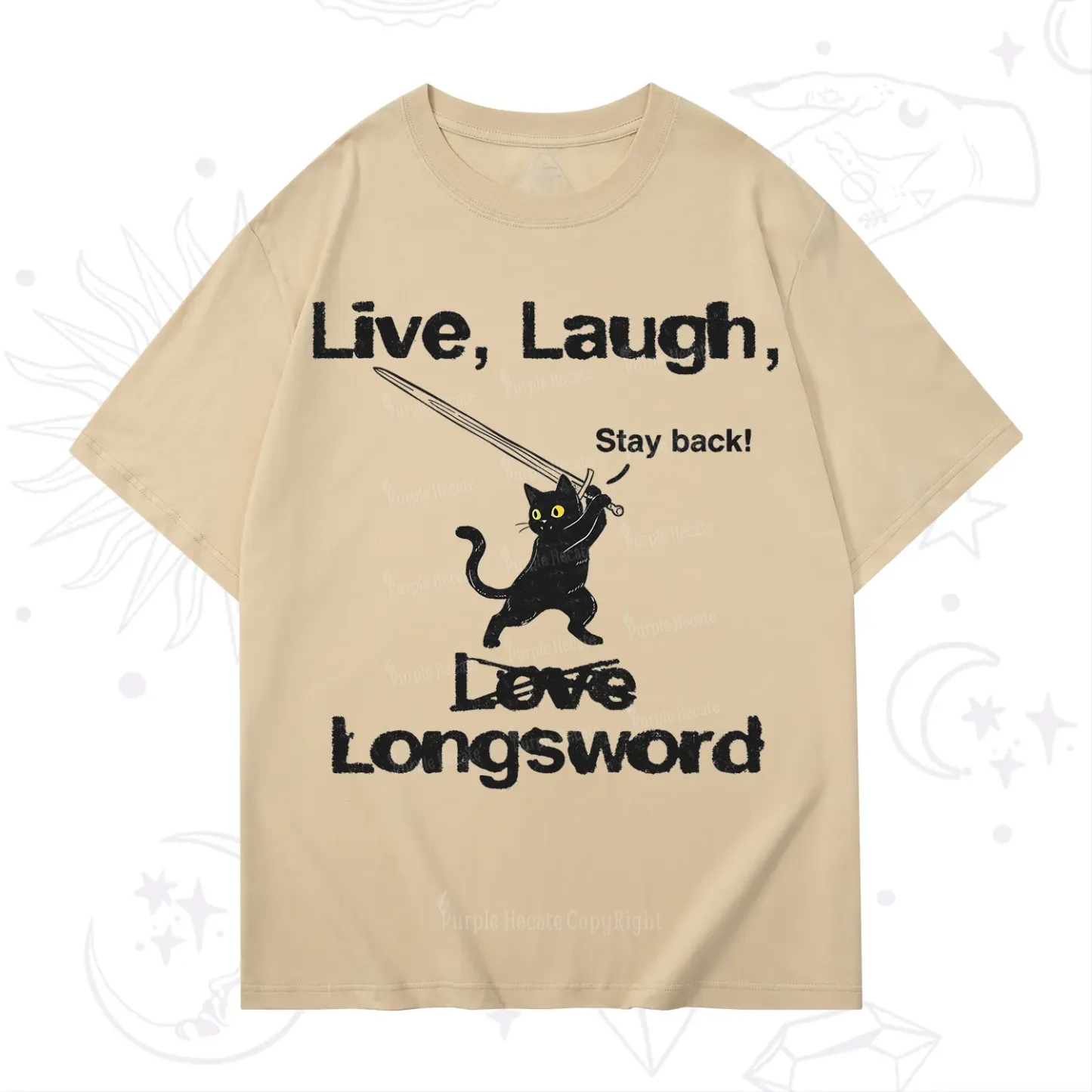 Purplehecate Live Laugh Love Longsword T-Shirt