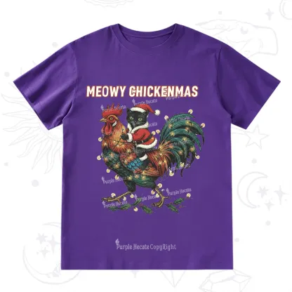 Purplehecate Meowy Chickenmas Christmas T-Shirt