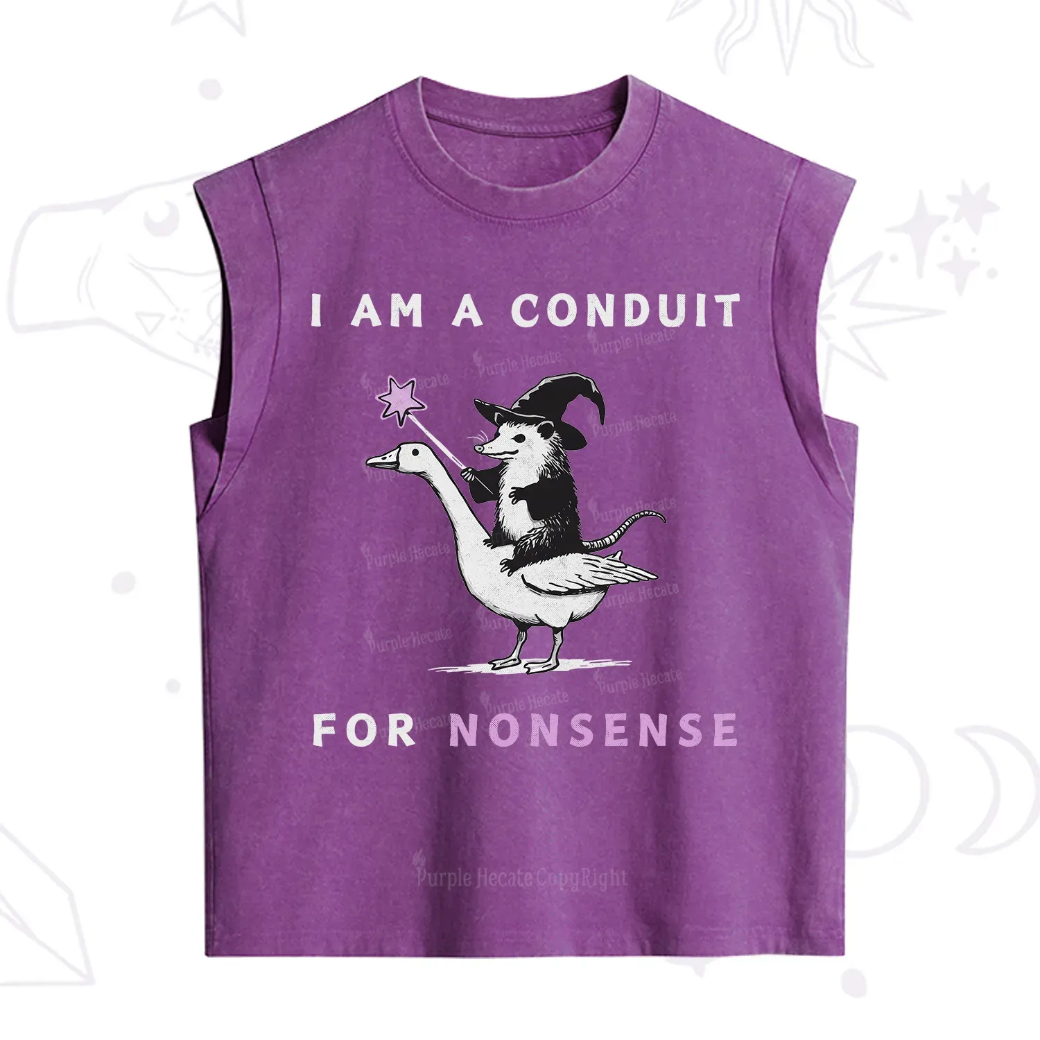 Purplehecate I Am A Conduit For Nonsense Vintage Washed Tank