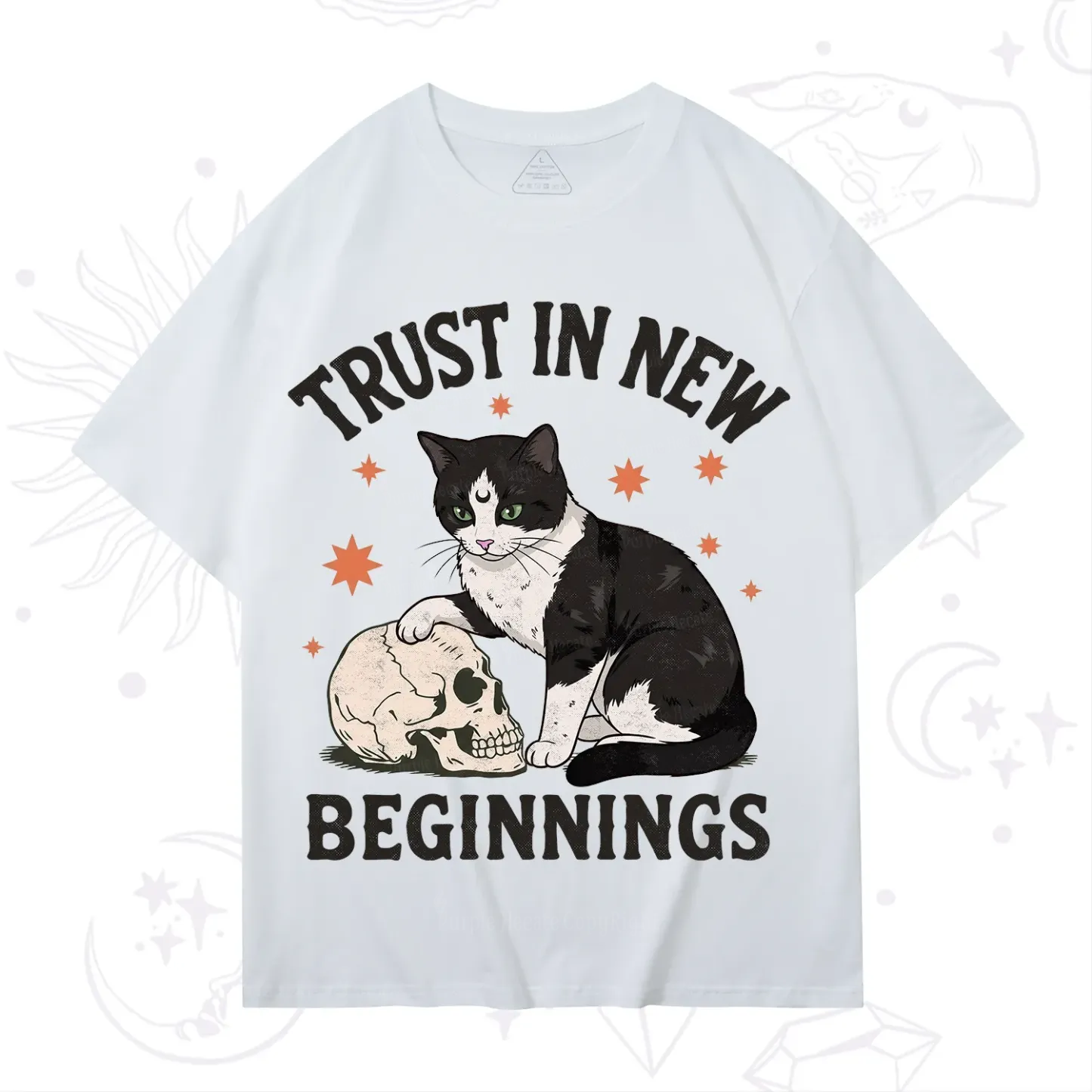 Purplehecate Trust In New Beginnings Cat T-Shirt
